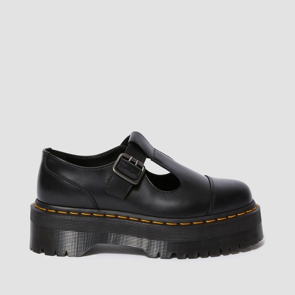 NWT DR MARTENS Bethan Polished Smooth Leather Platform Shoes! - Picture 3 of 10